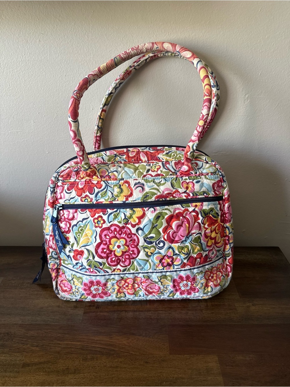 Vera Bradley Bowler Bag Hope Garden Floral Quilted Double Handle Colorful Travel